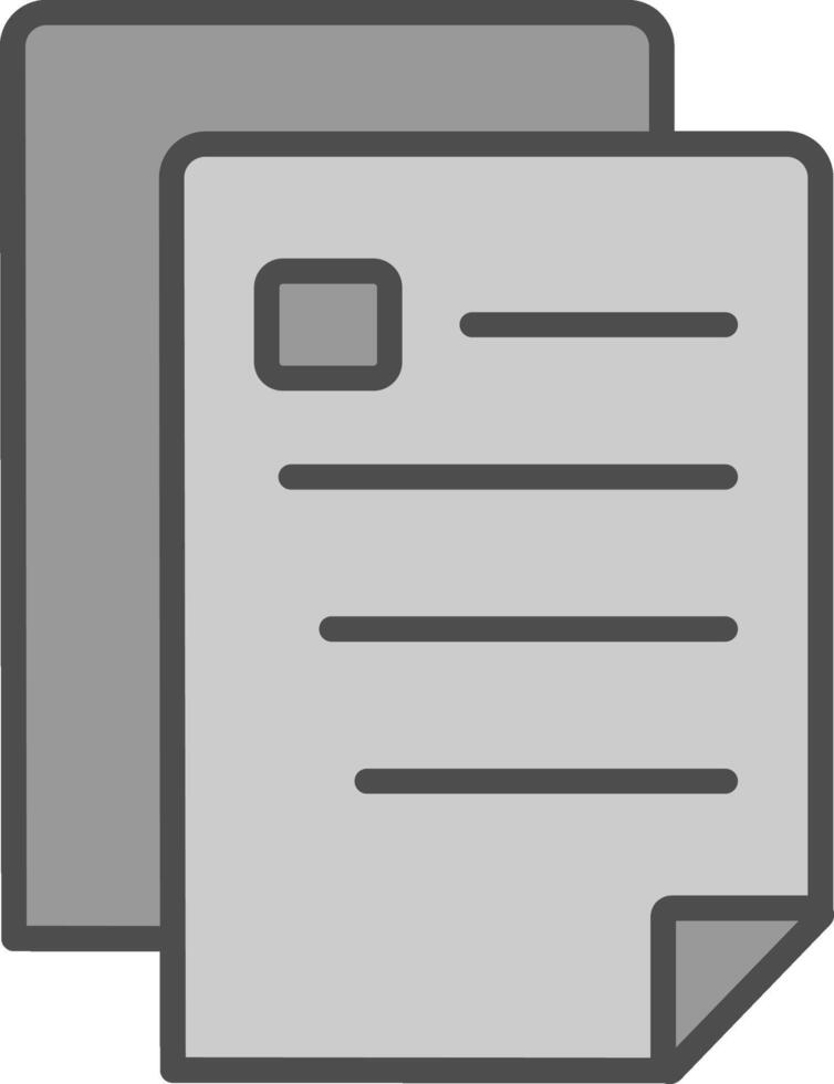 Document Line Filled Greyscale Icon Design vector