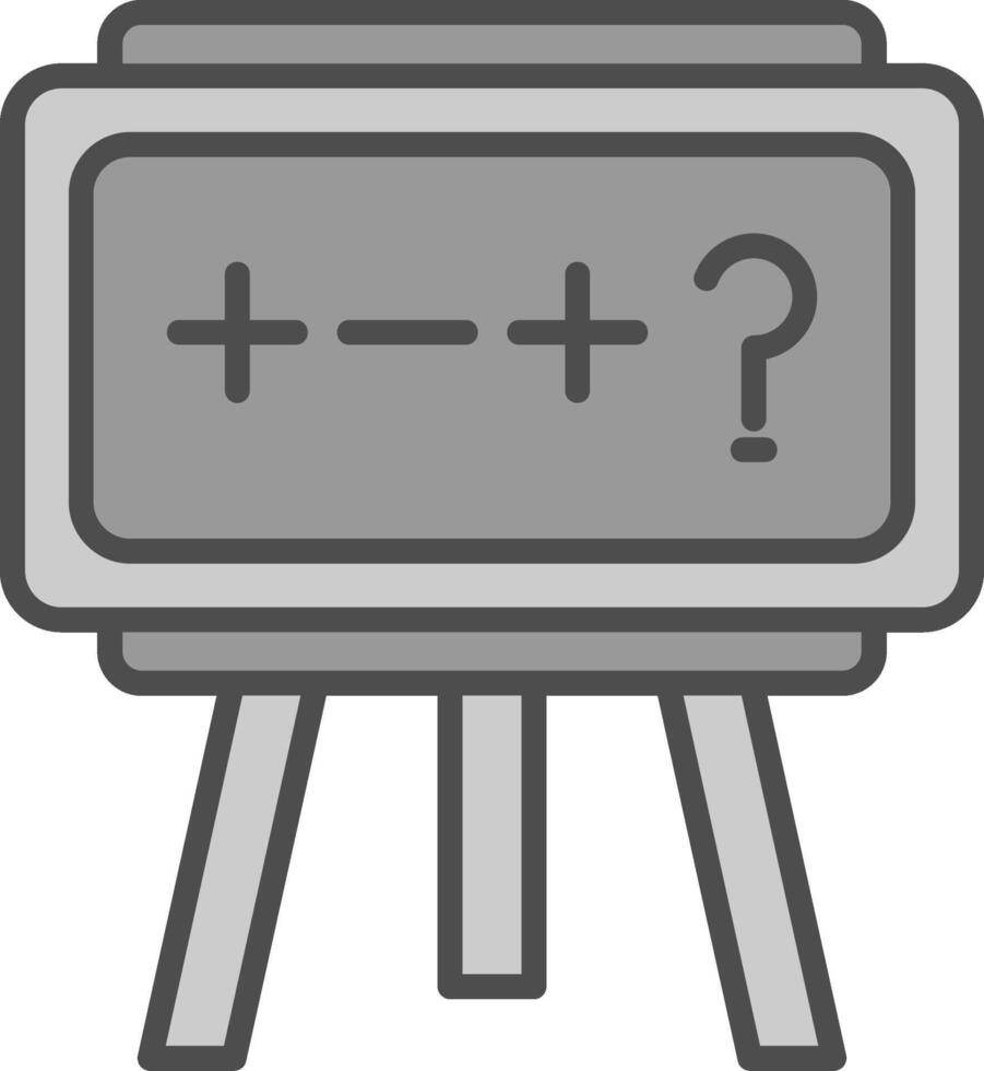 Theory Line Filled Greyscale Icon Design vector