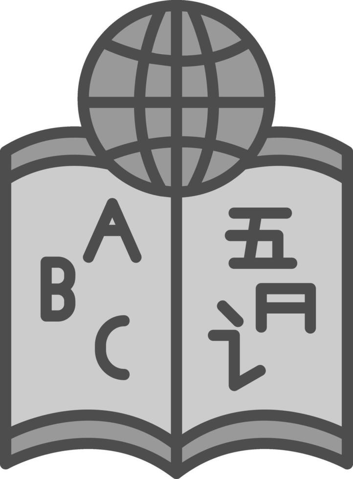 lingüística línea lleno escala de grises icono diseño vector