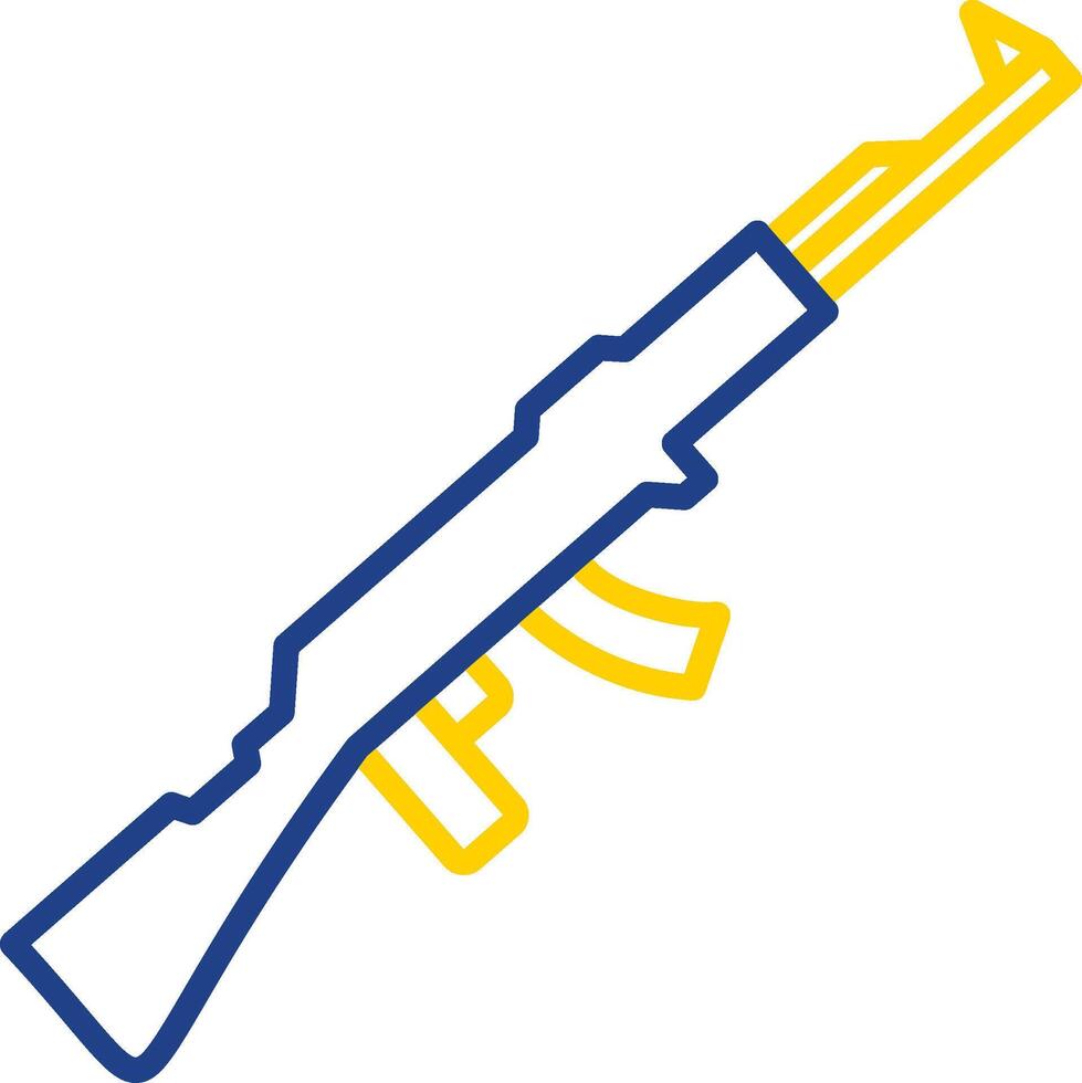 Gun Line Two Colour Icon Design vector