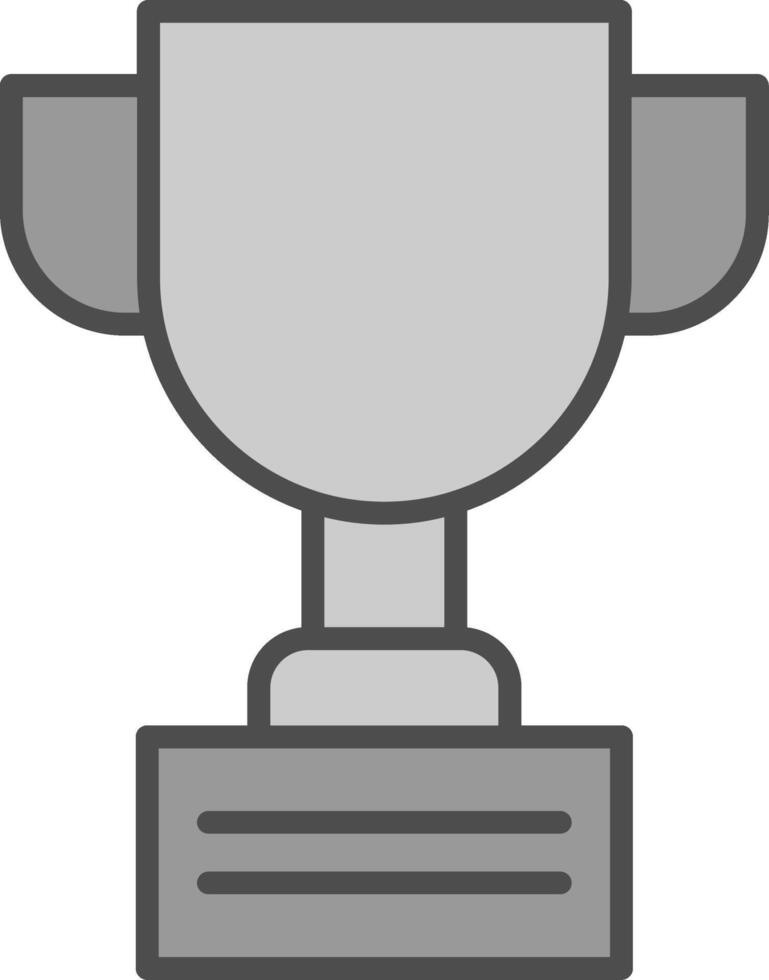 trofeo línea lleno escala de grises icono diseño vector