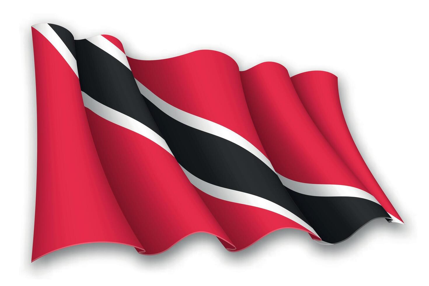 Realistic waving flag of Trinidad and Tobago vector