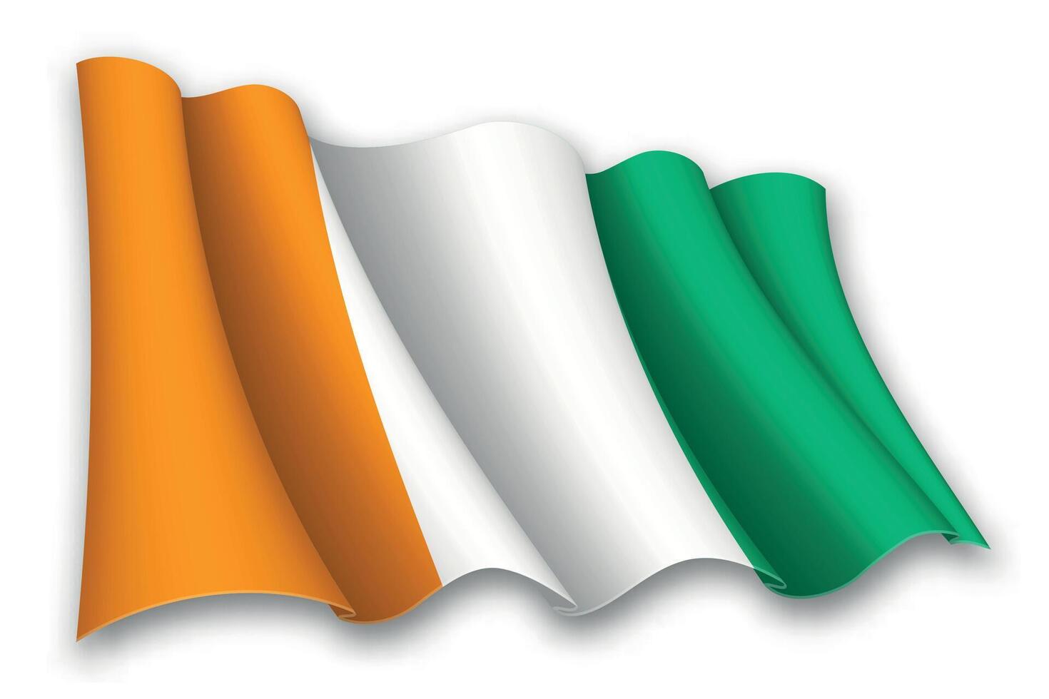 Realistic waving flag of Ivory Coast vector