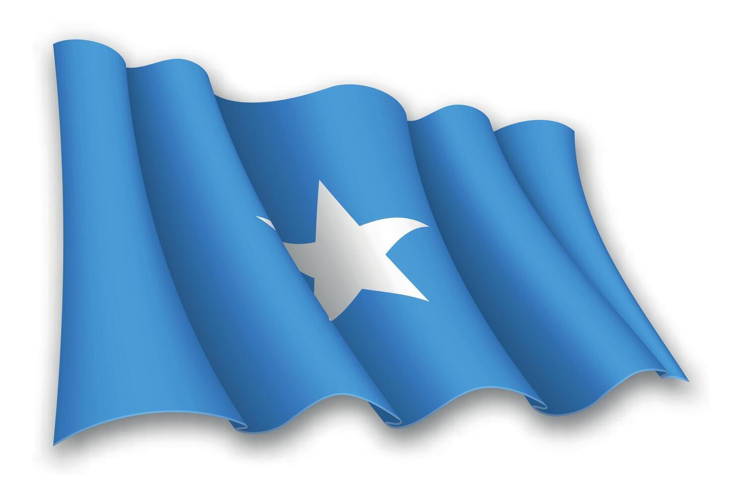 Realistic waving flag of Somalia vector