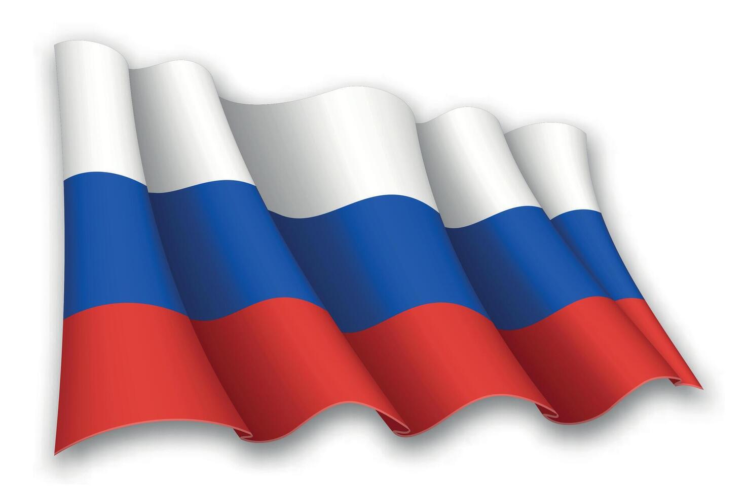 Realistic waving flag of Russia vector