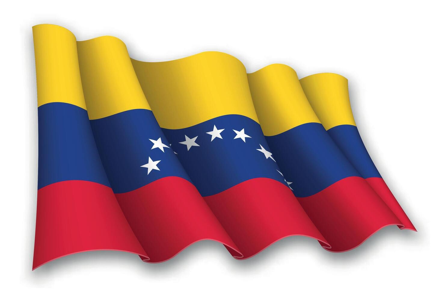 realista ondulación bandera de Venezuela vector