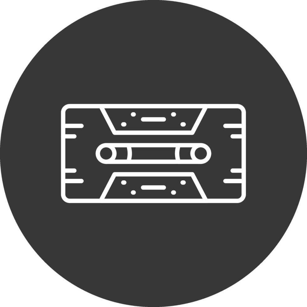 Cassette Tape Line Inverted Icon Design vector