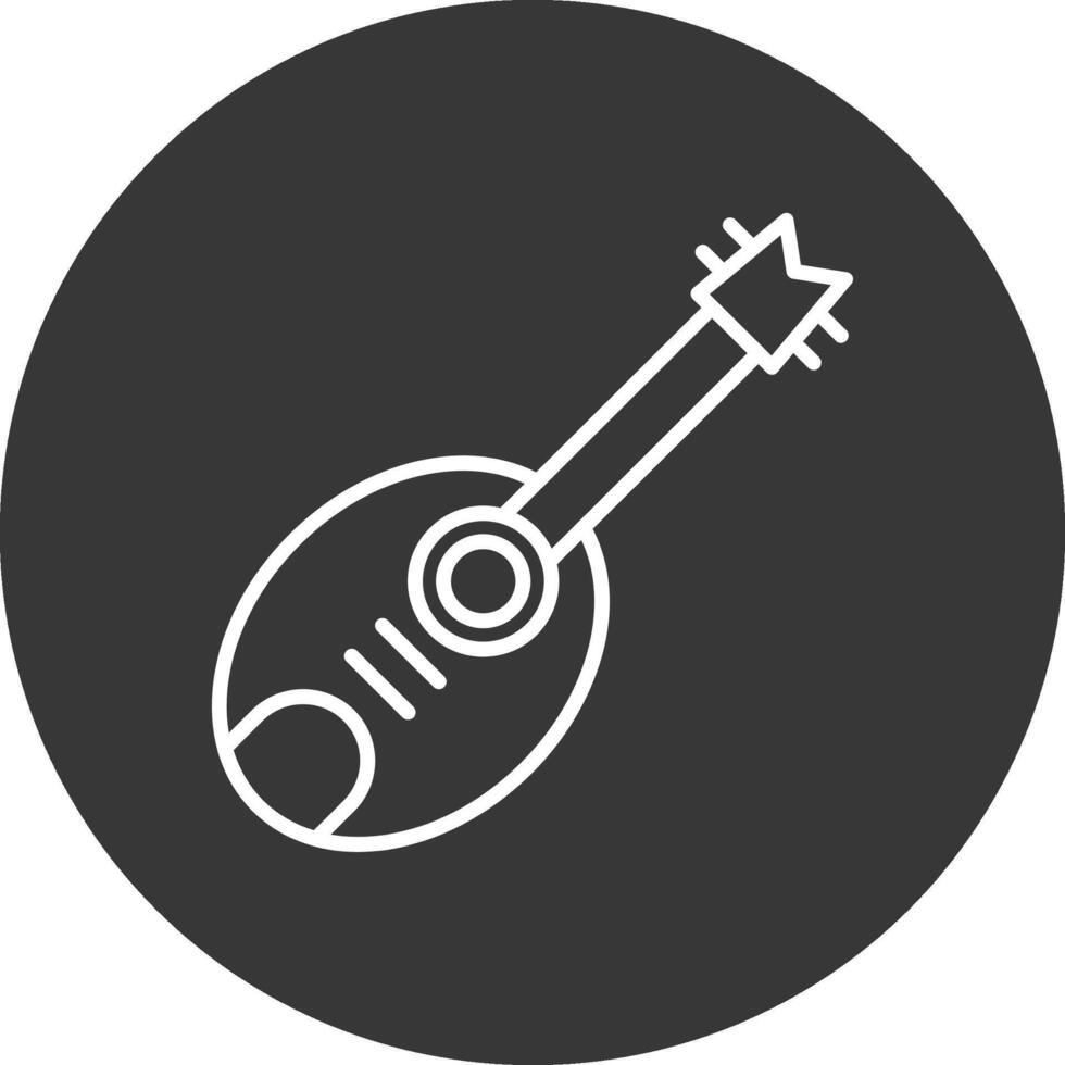 Guitar Line Inverted Icon Design vector