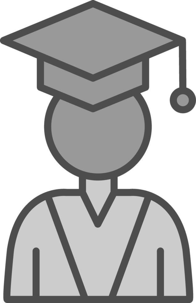 Collegian Line Filled Greyscale Icon Design vector