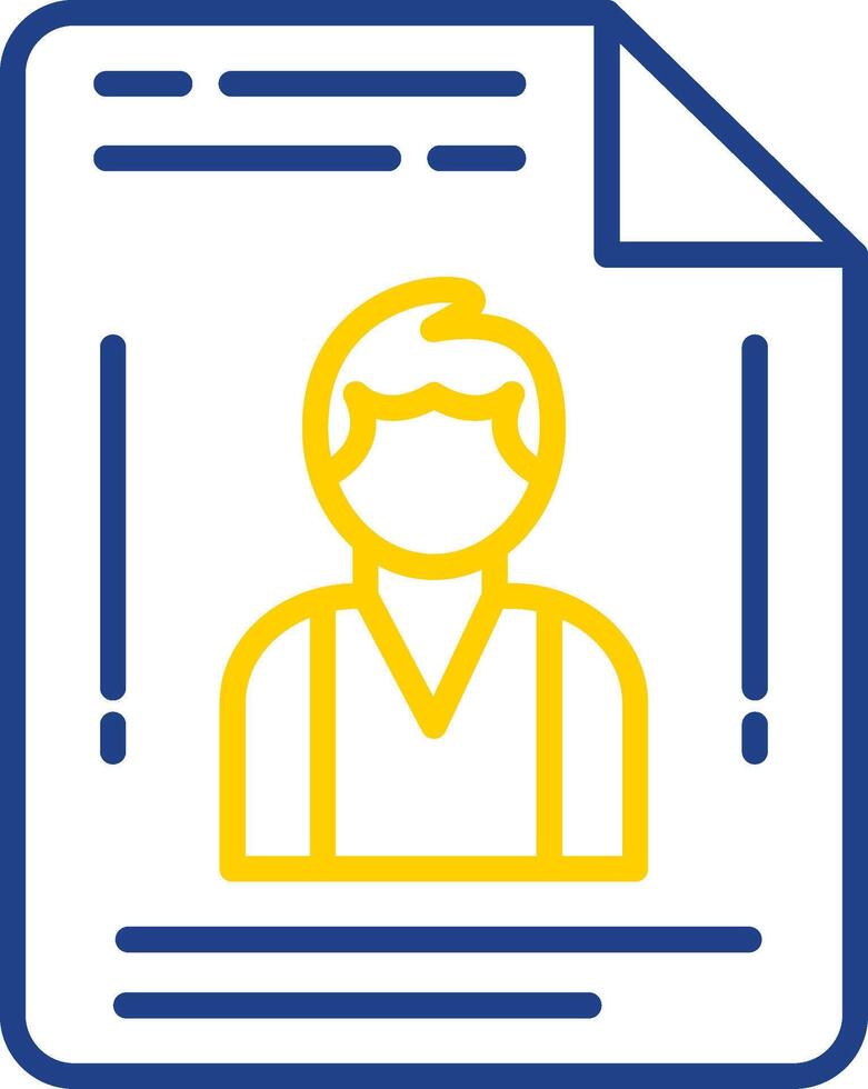 Personal File Line Two Colour Icon Design vector