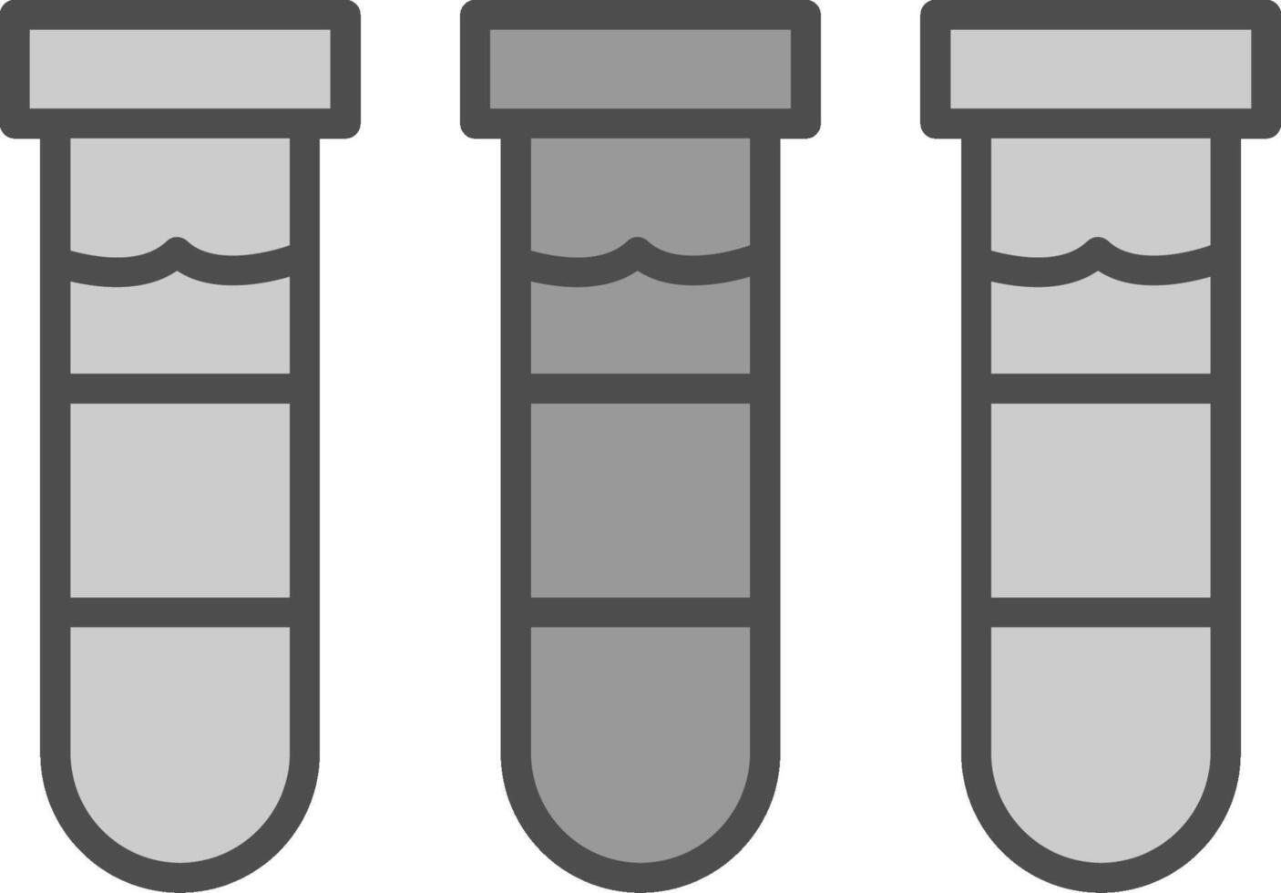 Test Tube Line Filled Greyscale Icon Design vector