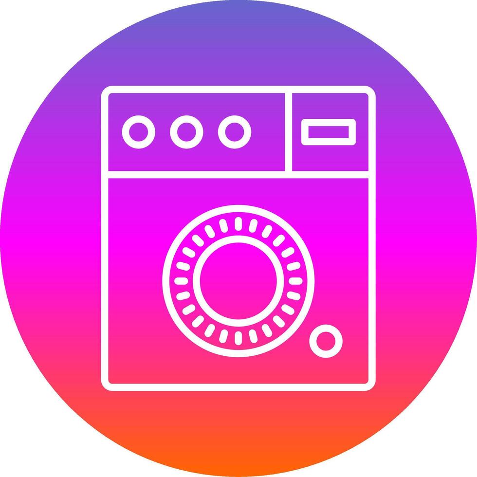 Washing Machine Line Gradient Circle Icon vector