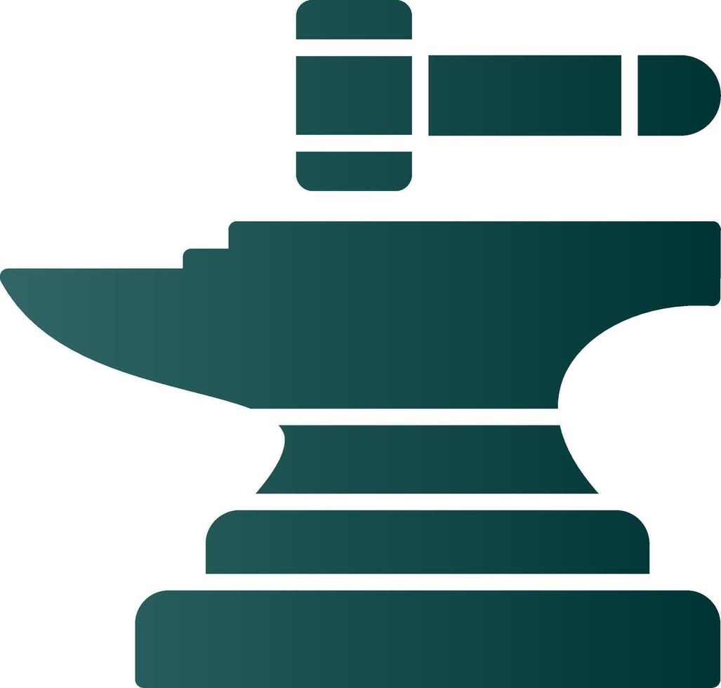 Anvil Glyph Gradient Icon vector