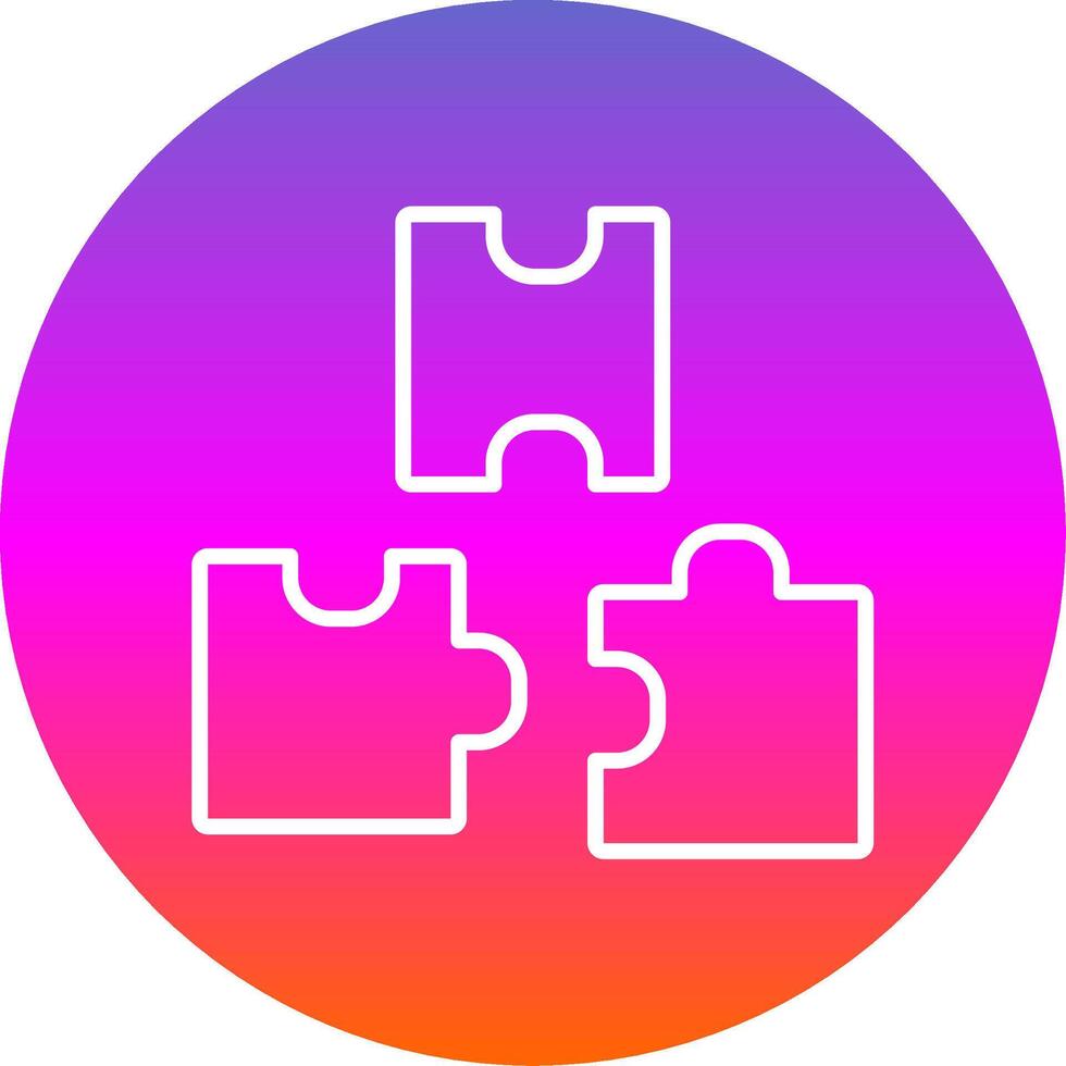 Puzzle Line Gradient Circle Icon vector