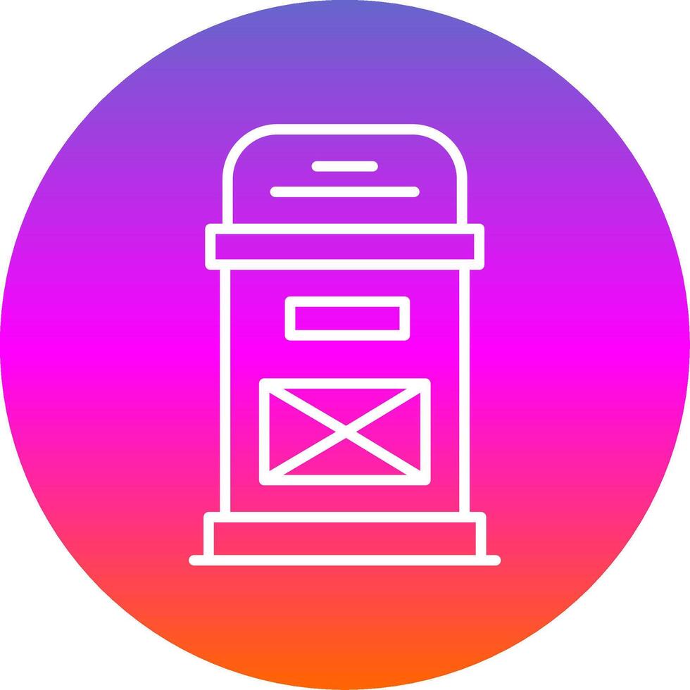 Postbox Line Gradient Circle Icon vector