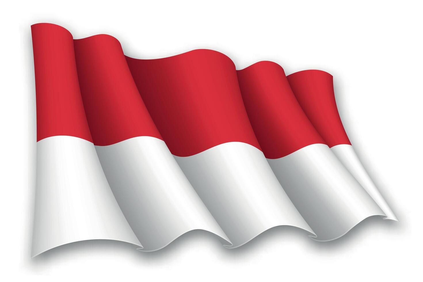 Realistic waving flag of Monaco vector