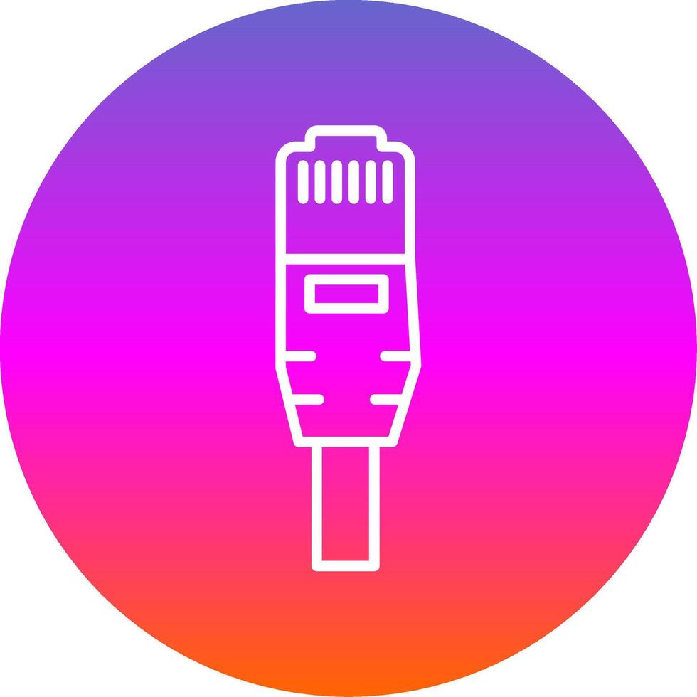 Ethernet Line Gradient Circle Icon vector
