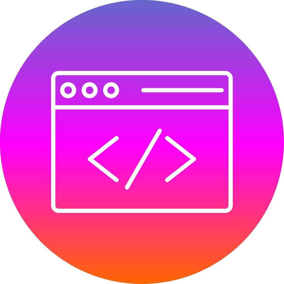 Coding Line Gradient Circle Icon vector