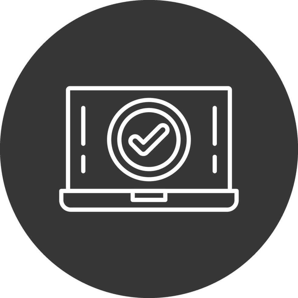 Verified Line Inverted Icon Design vector