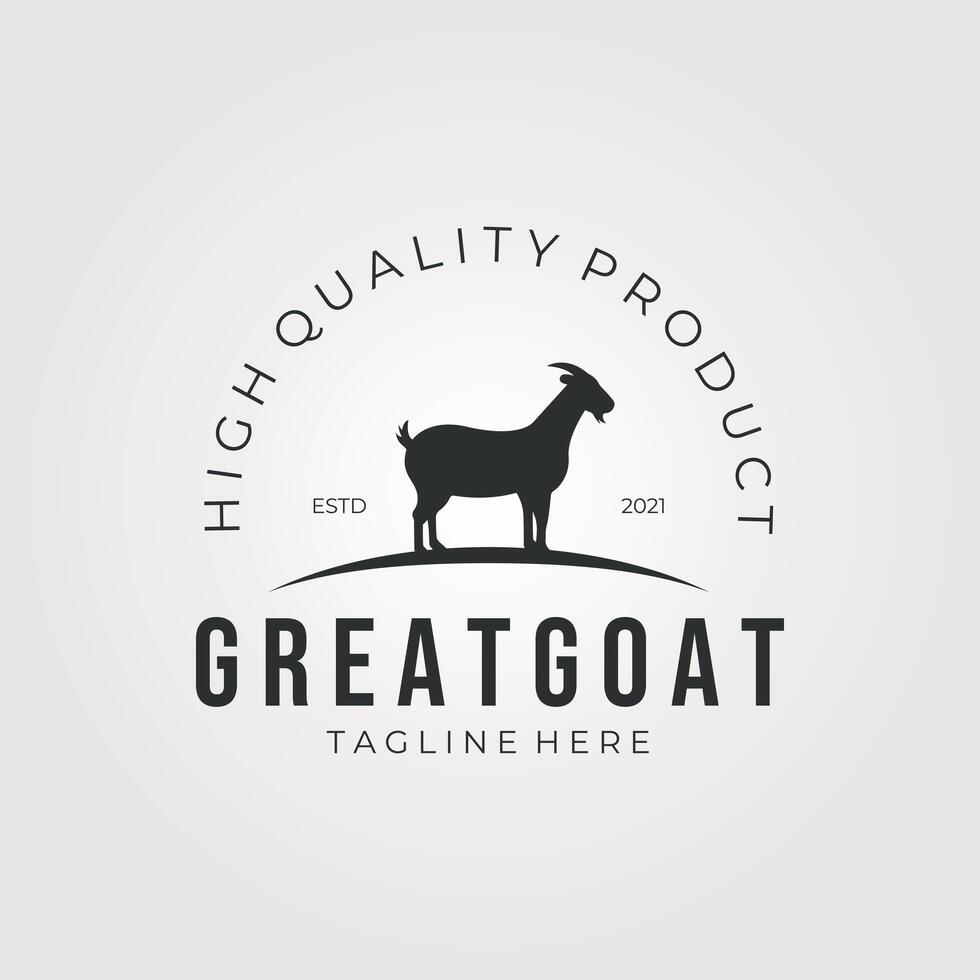 genial cabra logo icono Clásico ilustración diseño, para granja y negocio Leche cabra vector