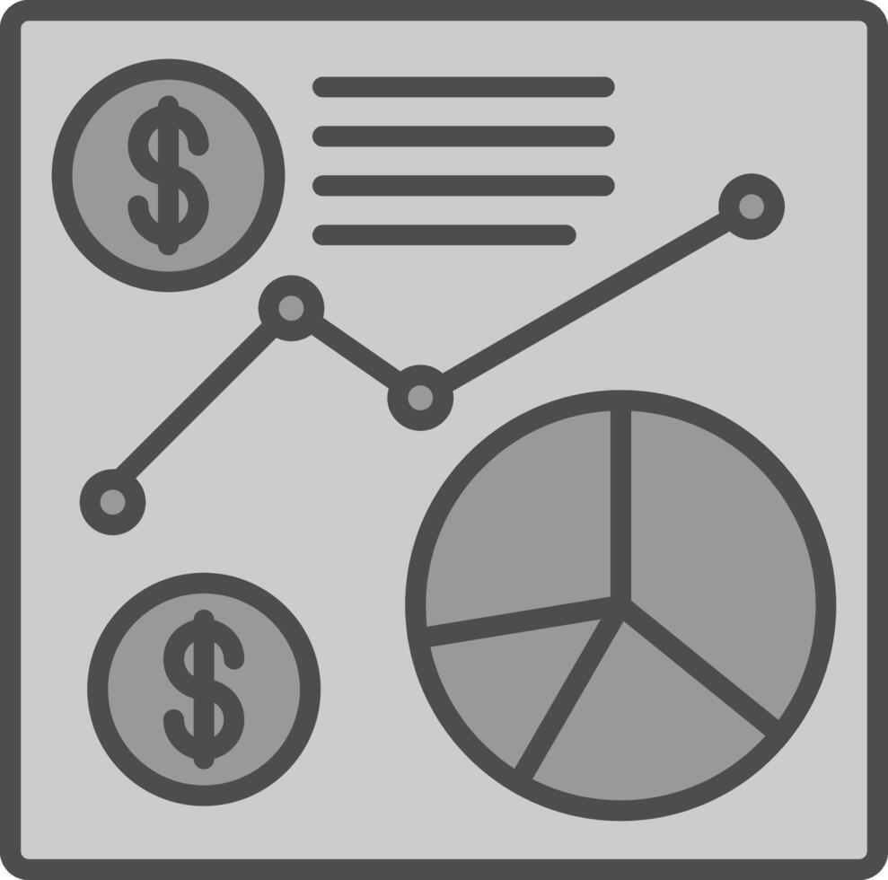 Financial Data Line Filled Greyscale Icon Design vector