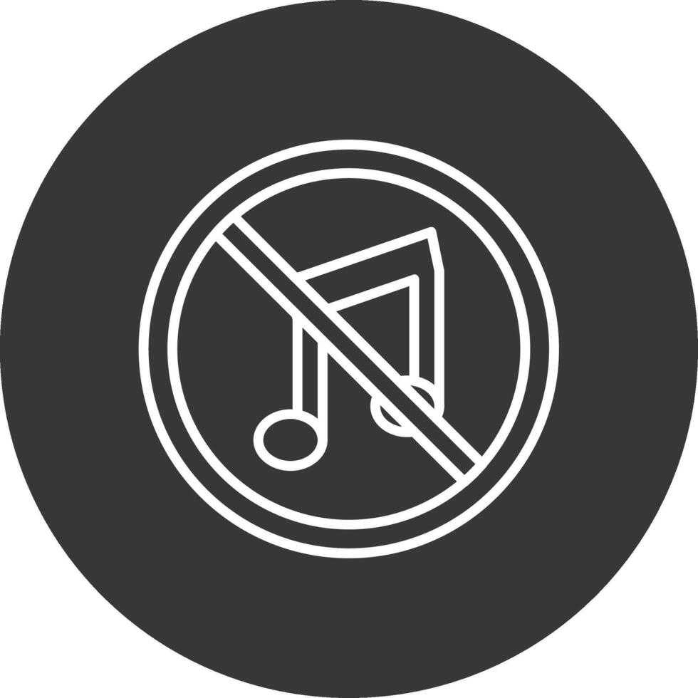 No música línea invertido icono diseño vector