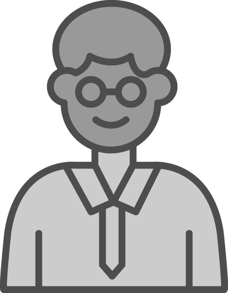 Professor Line Filled Greyscale Icon Design vector