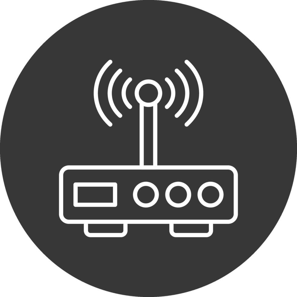 Modem Line Inverted Icon Design vector