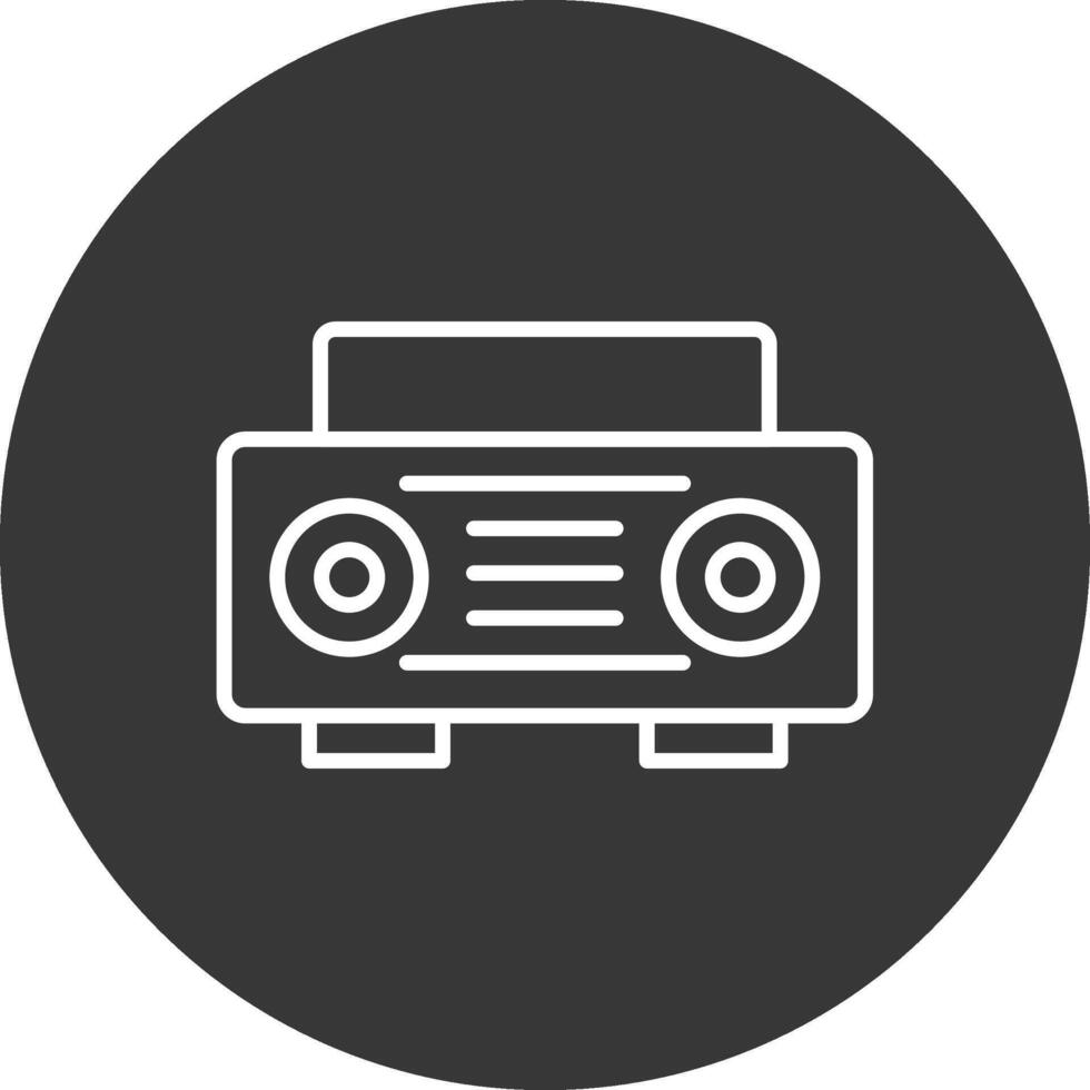 Radio Line Inverted Icon Design vector