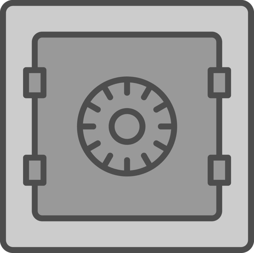 Safe Line Filled Greyscale Icon Design vector