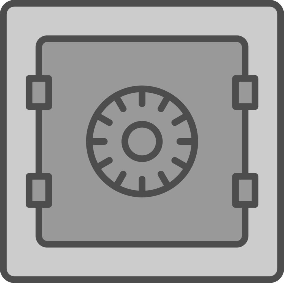 Safe Line Filled Greyscale Icon Design vector