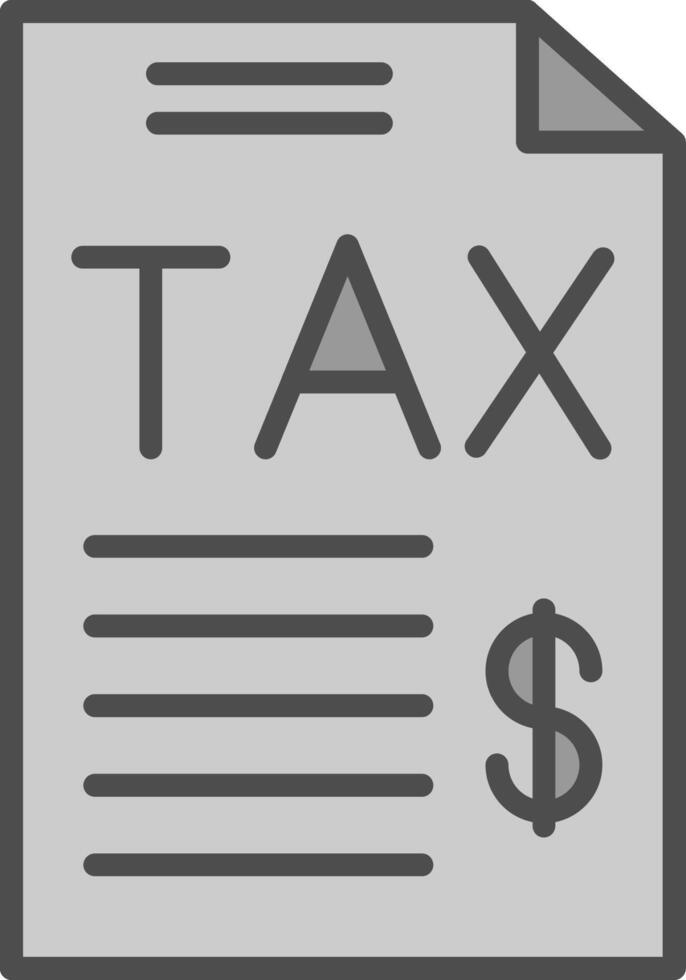 impuesto línea lleno escala de grises icono diseño vector