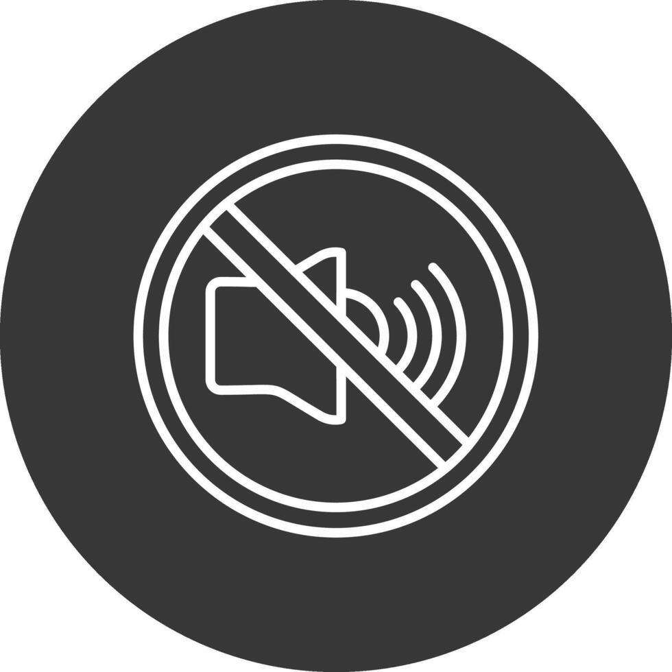 No sonido línea invertido icono diseño vector