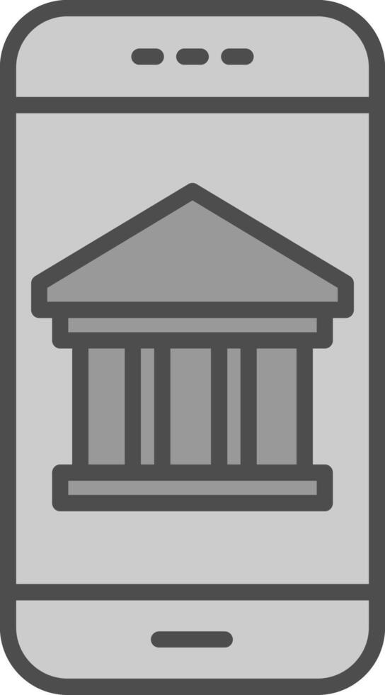 Mobile Banking Line Filled Greyscale Icon Design vector