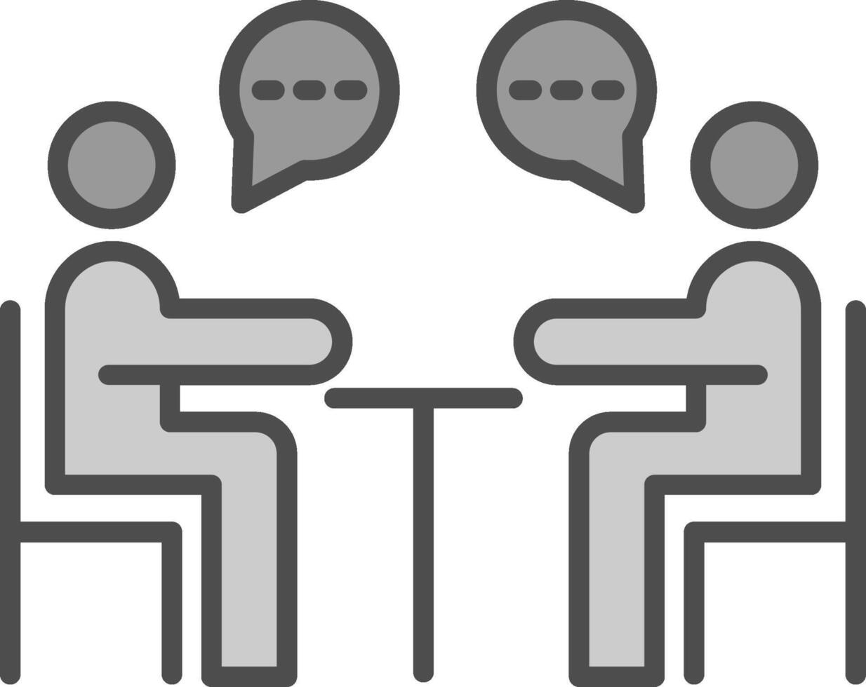 Business Meeting Line Filled Greyscale Icon Design vector