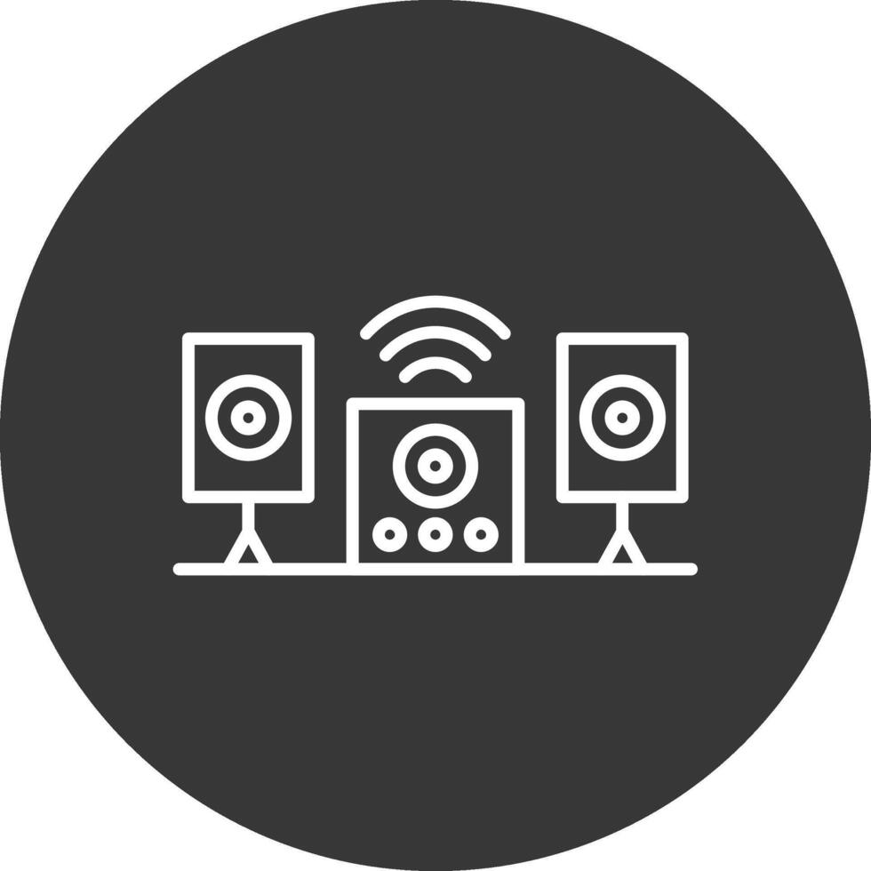 Audio System Line Inverted Icon Design vector
