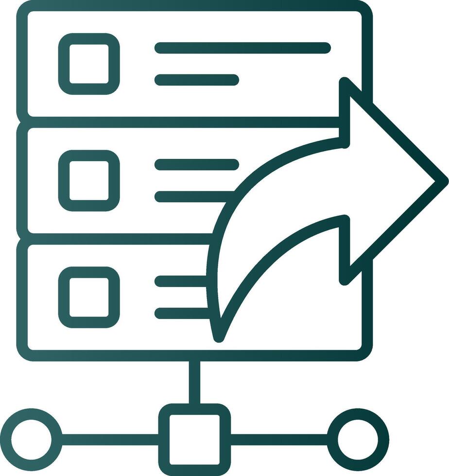 Send Data Line Gradient Icon vector