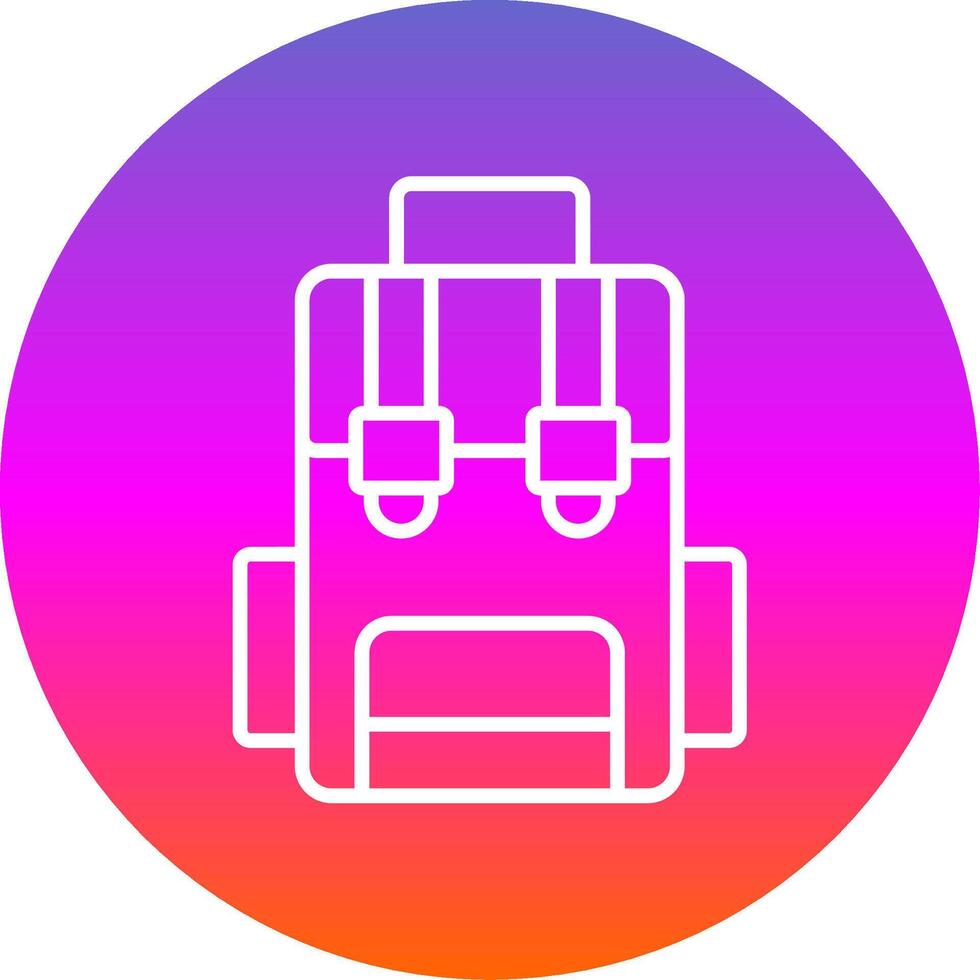 Hiking Back Pack Line Gradient Circle Icon vector