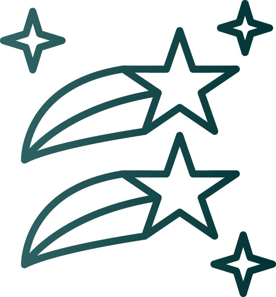 Shooting Stars Line Gradient Icon vector