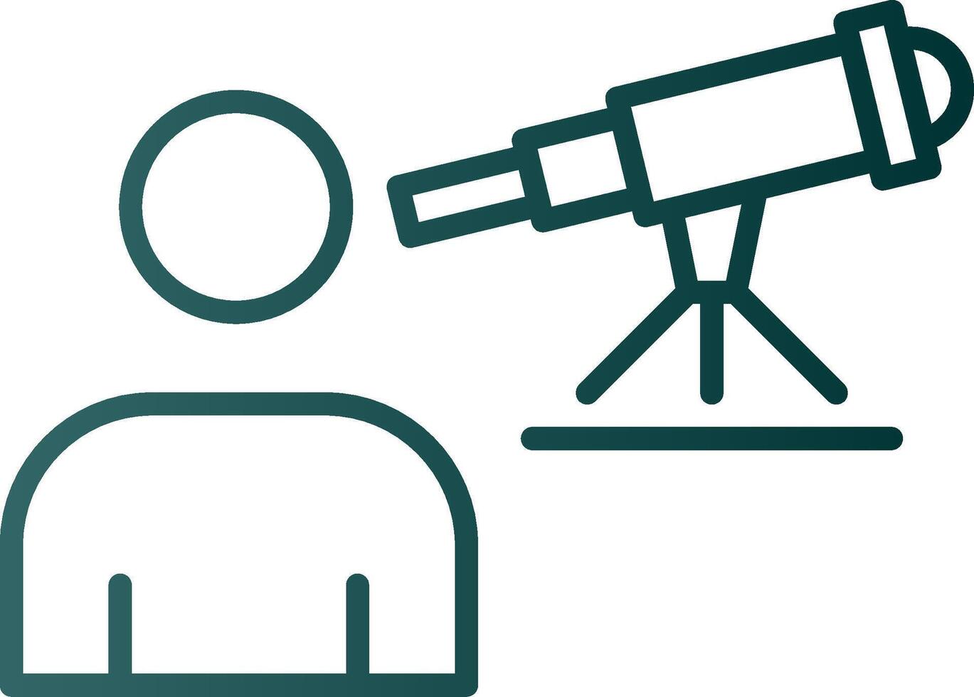 Astronomer Line Gradient Icon vector