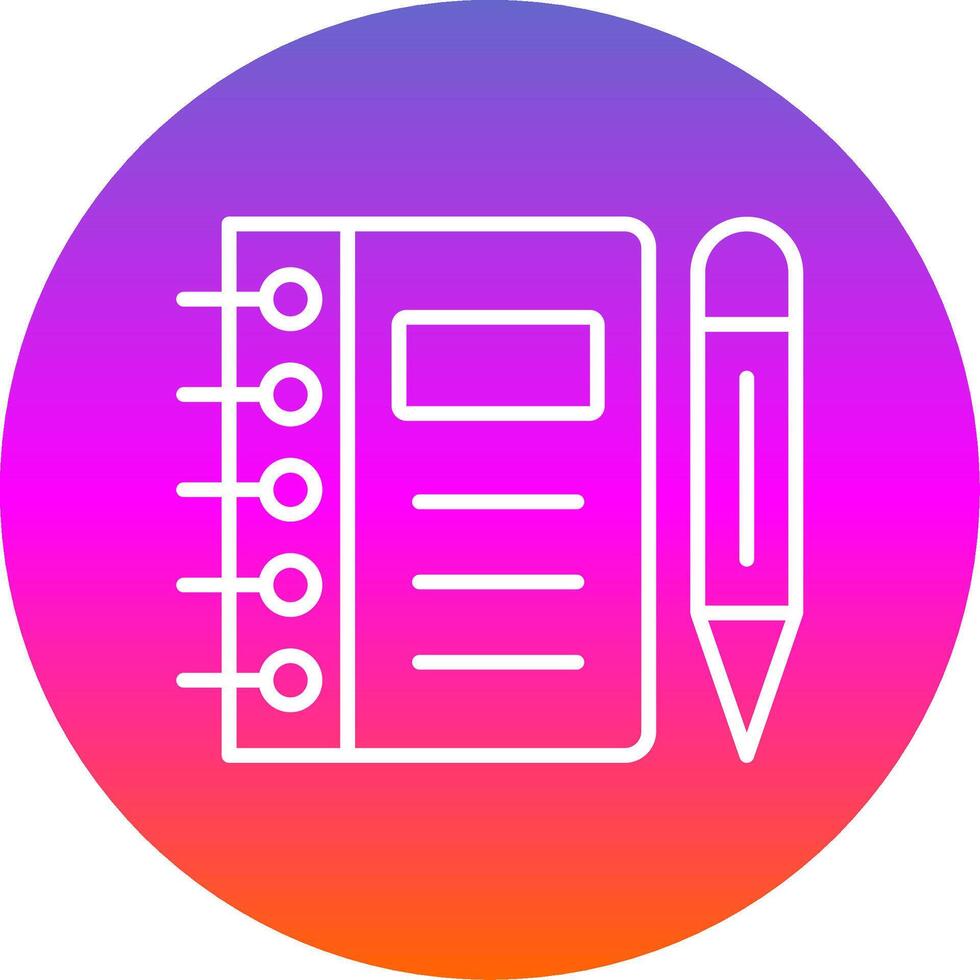 Notebook Line Gradient Circle Icon vector