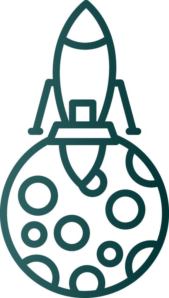 Moon Landing Line Gradient Icon vector