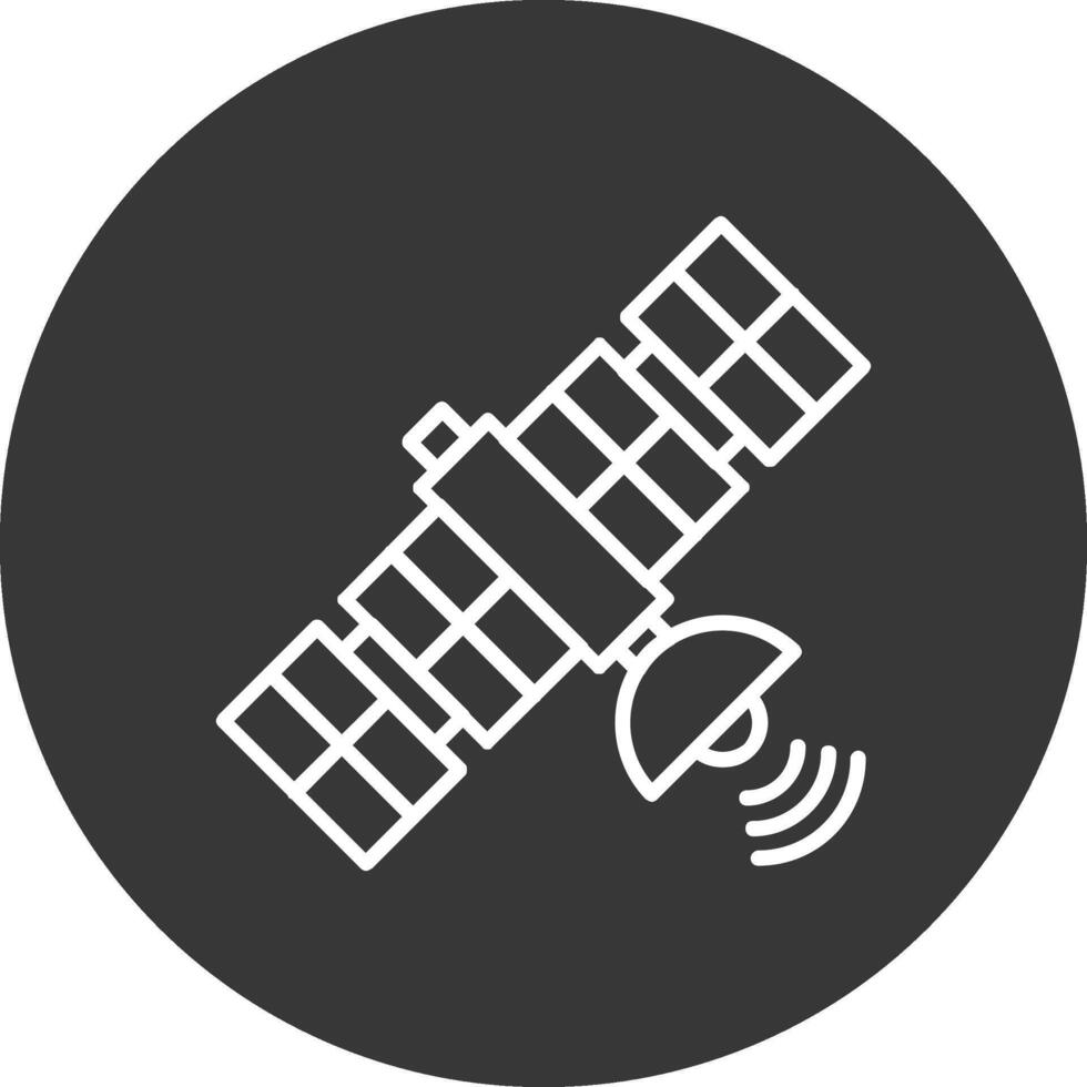 Satellite Line Inverted Icon Design vector