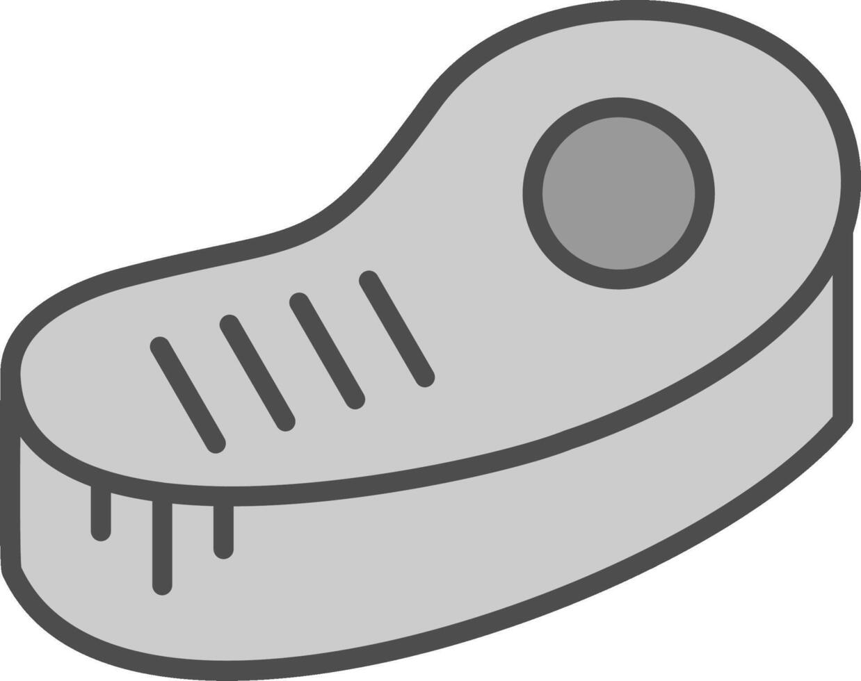Steak Line Filled Greyscale Icon Design vector