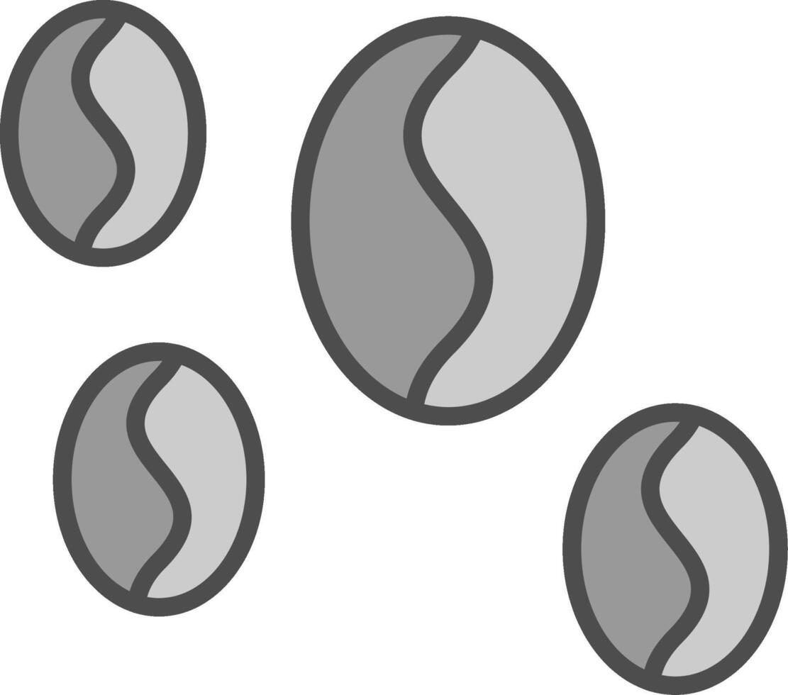 Coffee beans Line Filled Greyscale Icon Design vector
