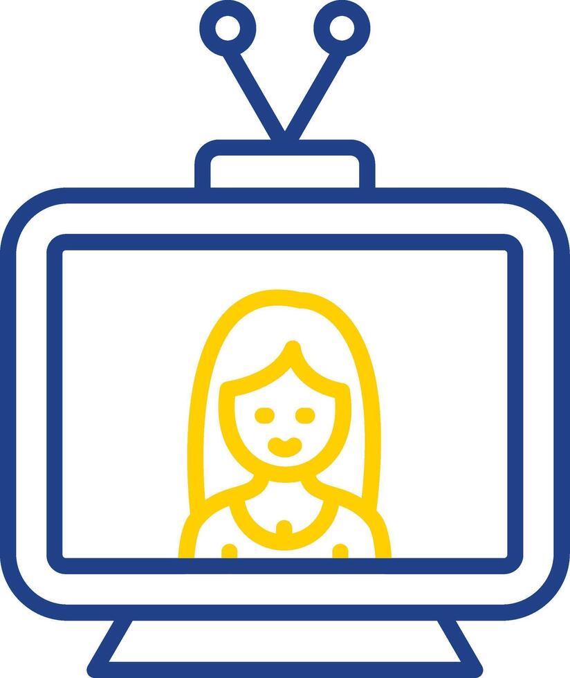 Television Line Two Colour Icon Design vector