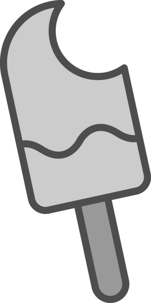 hielo crema mordedura línea lleno escala de grises icono diseño vector
