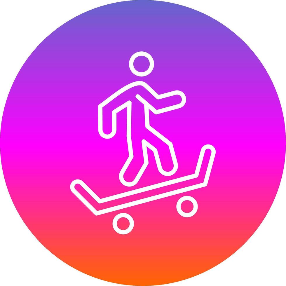 Skateboarding Line Gradient Circle Icon vector