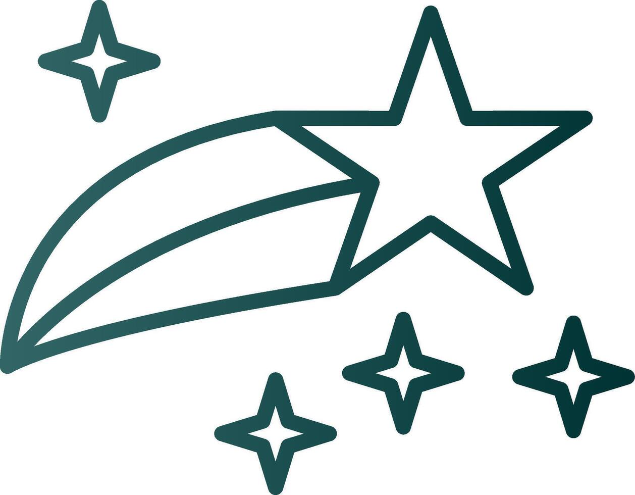 Shooting Star Line Gradient Icon vector