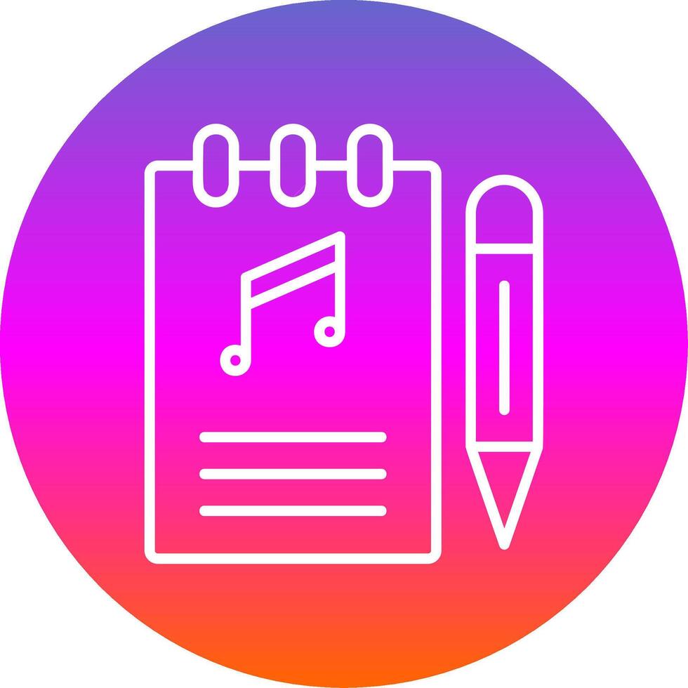 compositor de canciones línea degradado circulo icono vector